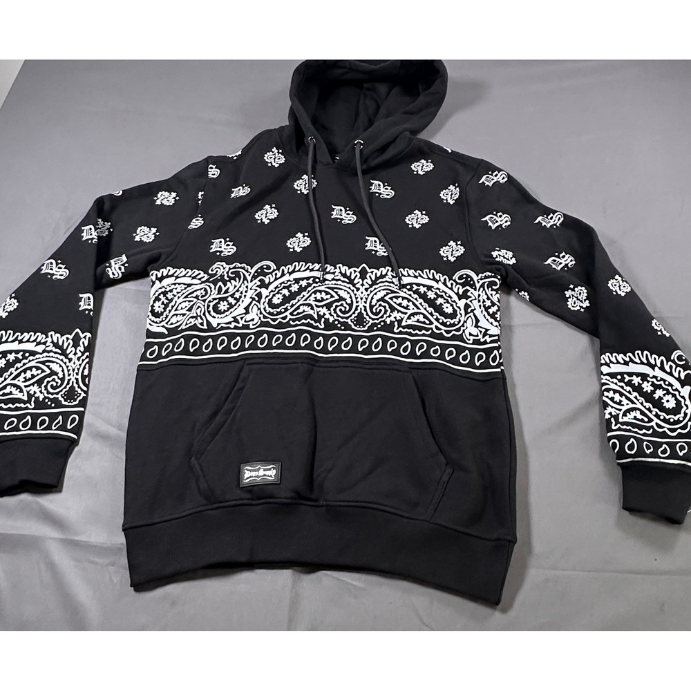 Dogg Supply‎ Snoop Dogg Mens Bandana Paisley Hoodie Black White XS RN167813